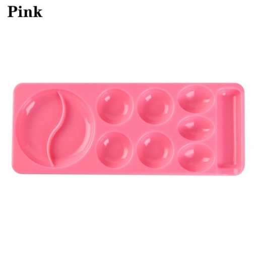 10 Grids Rectangle Shape Nail Art Color Paint Palette-pink