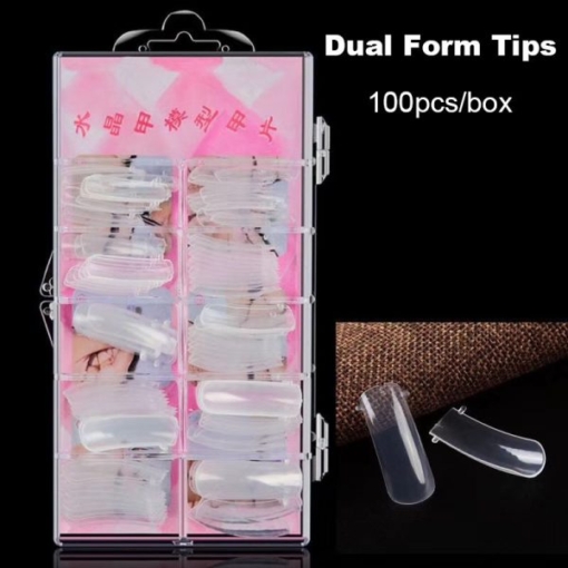 100pcs Dual Forms Nail Mould Tips With Box