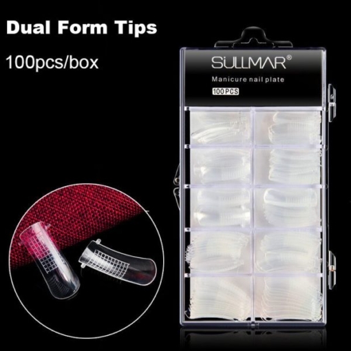 100pcs Dual Forms Nail Mould Tips With Box Type 2-1