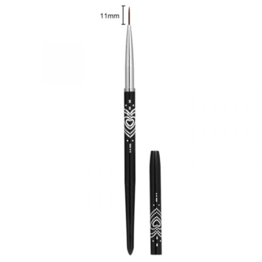 11mm of Nail Liner Brush With Black Metal Handle And Diamond Inlaid