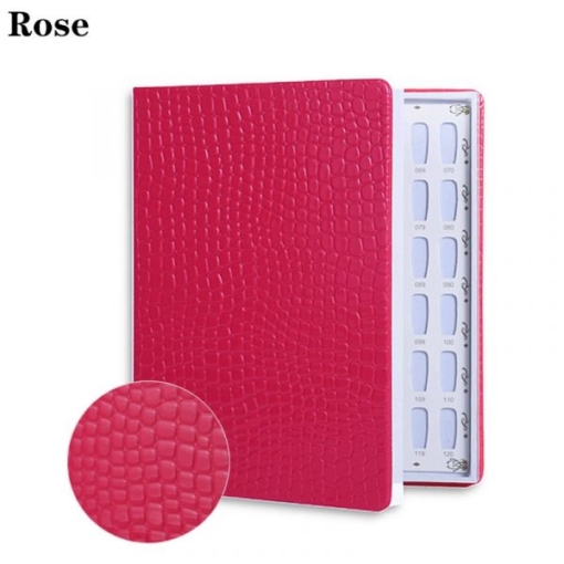 120 Colors Embedded Style Alligator Pattern Delicate PU Leather Nail Art Color Chart Displaying Book -12