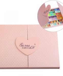 126 Colors Embedded Style Heart Design Nail Art Color Chart Display Book