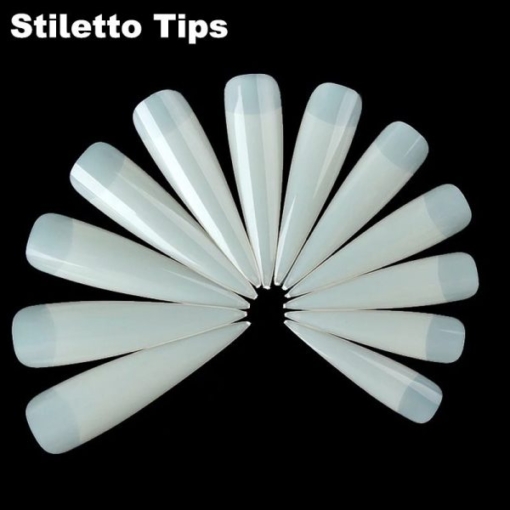 12PCS False Stiletto Half Cover Sharp Salon Nail Art Tips In Bag