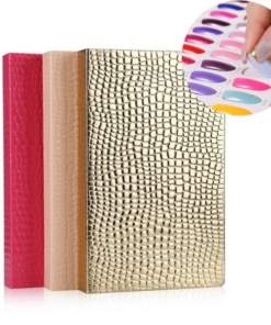 160 Colors Embedded Style Alligator Pattern Delicate PU Leather Nail Art Color Chart Display Book