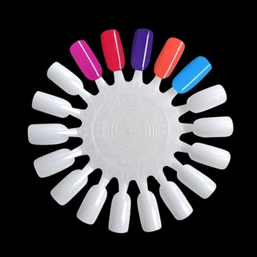 18 Tips Per Piece Nail Art Gel Polish Display Round Practice Wheel-4