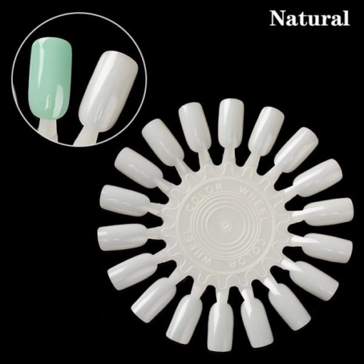 18 Tips Per Piece Nail Art Gel Polish Display Round Practice Wheel-8