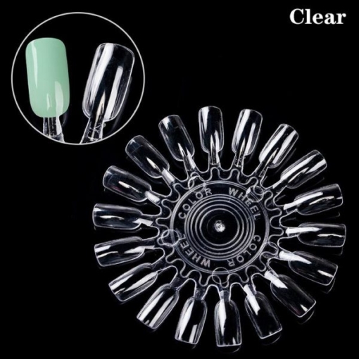 18 Tips Per Piece Nail Art Gel Polish Display Round Practice Wheel-9