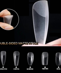 240Pcs Semi-frosted seamless nail tips in multiple shape