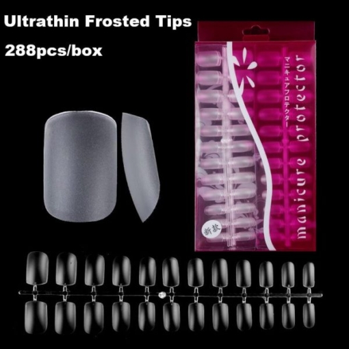 288PCS Extra Thin Frosted Full Cover False Nail Tips With Box