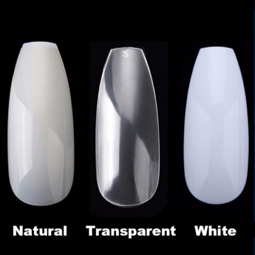 3 colors of Ballerina Shape Full Cover Nail Tips