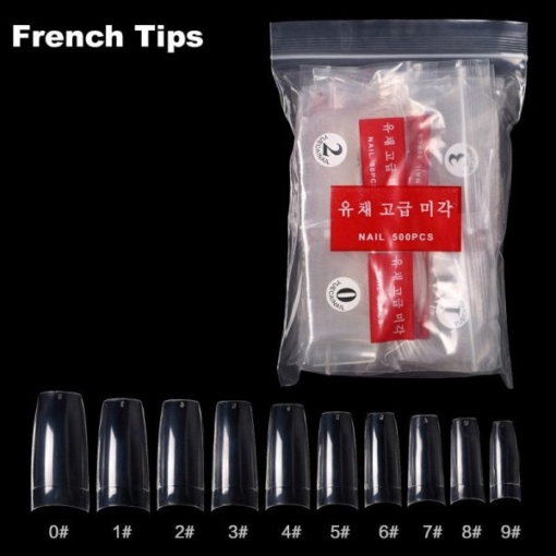 500pcs French Nail Tips packed in a Bag