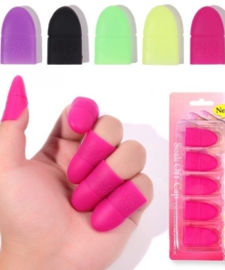 5pcs Nail Art UV Gel Polish Remover Wrap Silicone Elastic Soak Off Cap Clip