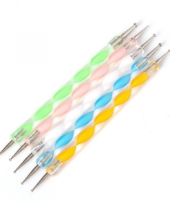 5Pcs per Set 2 Way Spiral Pattern Acrylic Handle Dotting Marbleizing Pen Tool Set