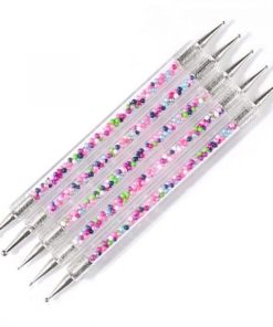 5pcs per set Acrylic Handle With Pearl Ball Inside 2 Way Marbleizing Dotting Pen Set-0