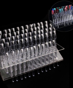 64 Holes Nail Art Salon Color Display Stand Rack With 64 Color Sticks Set