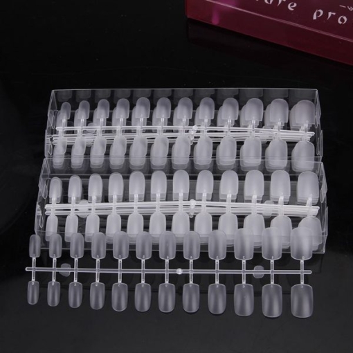 details of 288PCS Extra Thin Frosted Full Cover False Nail Tips With Box-3