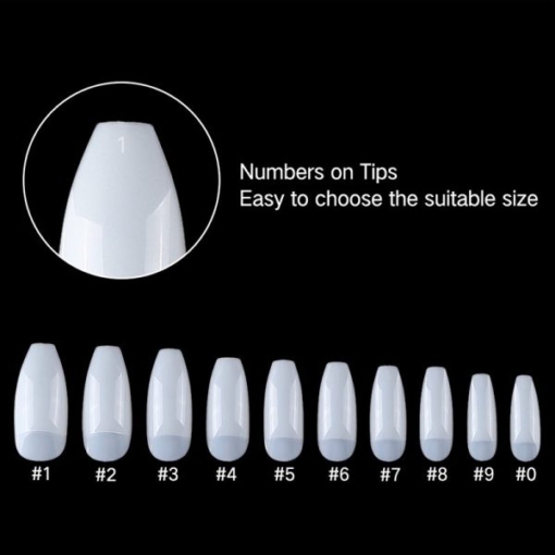 details of 500pcs Ballerina Coffin Half Cover Nail Tips