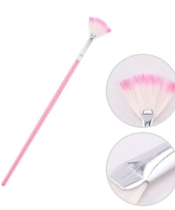 Fan-shaped Foundation Brush Glitter Powder Brush With Wooden Handle