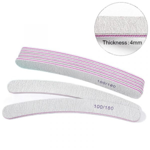 High-quality Bended Shape Double Sided Grit Emery Nail Polishing File-2