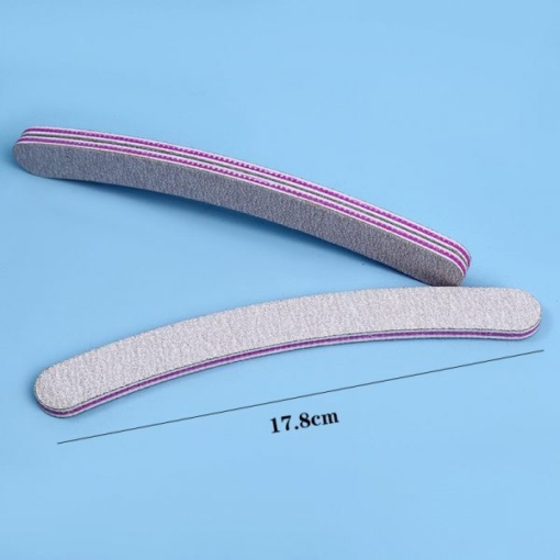 High-quality Bended Shape Double Sided Grit Emery Nail Polishing File-3