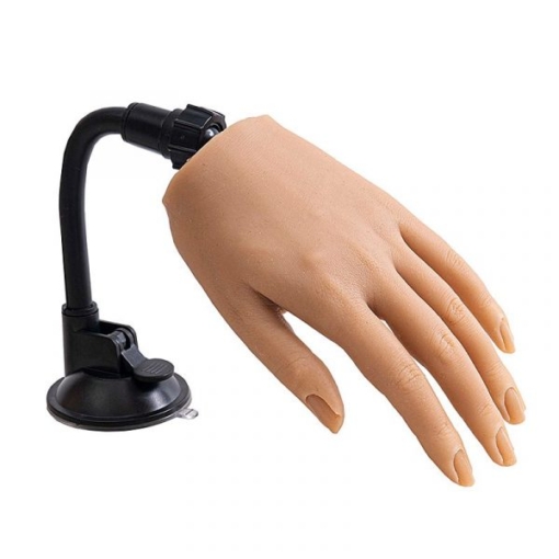 Highly Simulated Silicone Nail Art Practice Hand with Holder-2