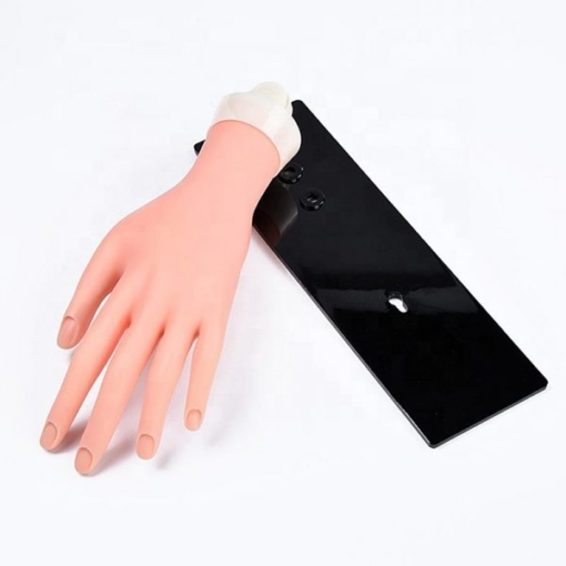 Movable Practice Trainer Hand Plastic Soft Hand for Nails With Board-2