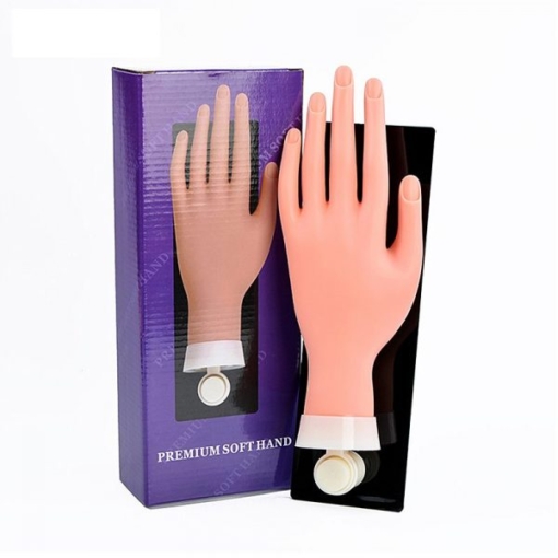 Movable Practice Trainer Hand Plastic Soft Hand for Nails With Board