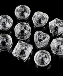 Nail Art Crystal Glass Acrylic Dappen Dish with Lid