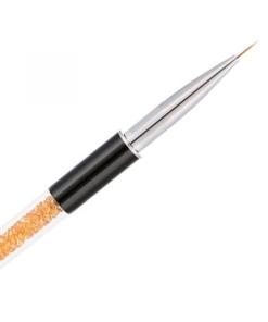 Nail Art Liner Brush With Gold Diamond Acrylic Handle