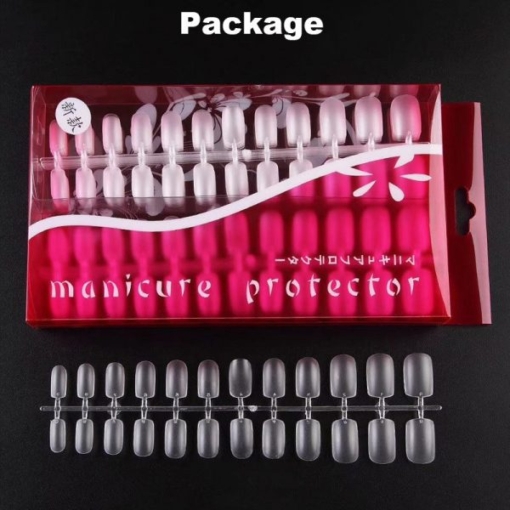 package of 288PCS Extra Thin Frosted Full Cover False Nail Tips With Box