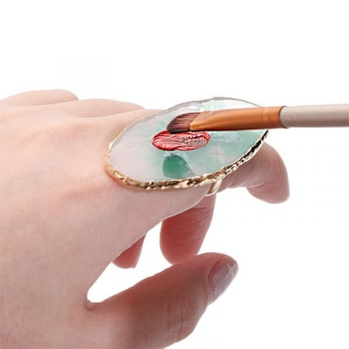 Resin Stone Ring Style Nail Art Color Mixing Palette-3