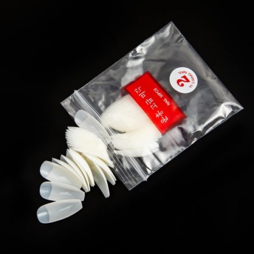 small package of 500pcs Ballerina Coffin Half Cover Nail Tips in bag