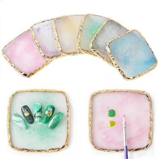 Square Shape Resin Nail Art Color Mixing Palette And Artwork Display Board-3