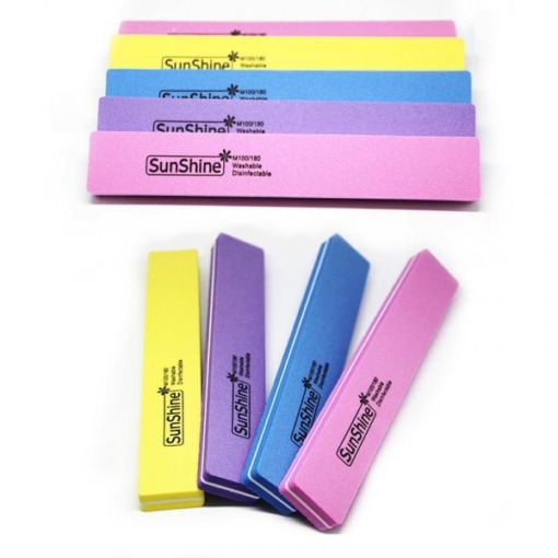 Sunshine Washabale Rectangle Shape Double Sided Sponge Nail File Buffer-2