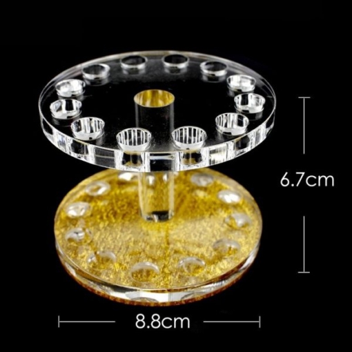 Super Thick Acrylic Round Shape 12 Holes Nail Brush Holder Stand-2