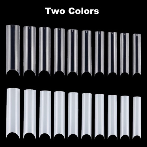 Two colors of Artificial Super Long C Curve French Nail Tips In Bag