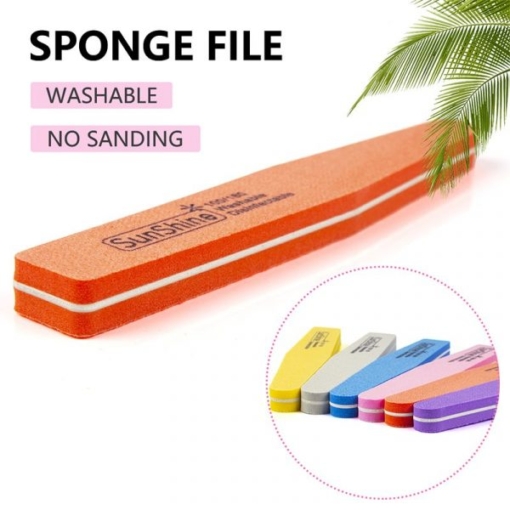 Washabale Rhombus Shape Double Sided Sponge Nail File Buffer-3