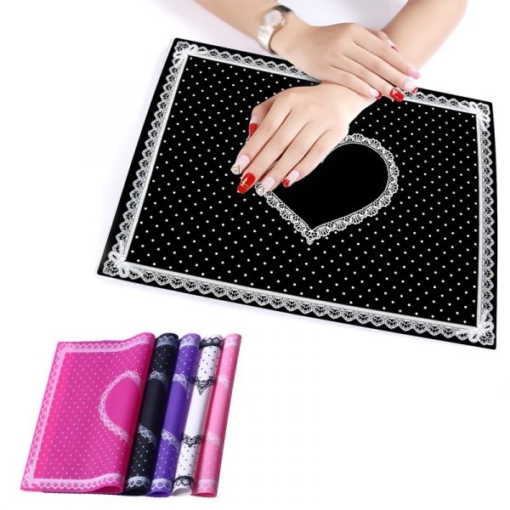 Washable Foldable Silicone Pillow Hand Holder Lace Table Mat Pad