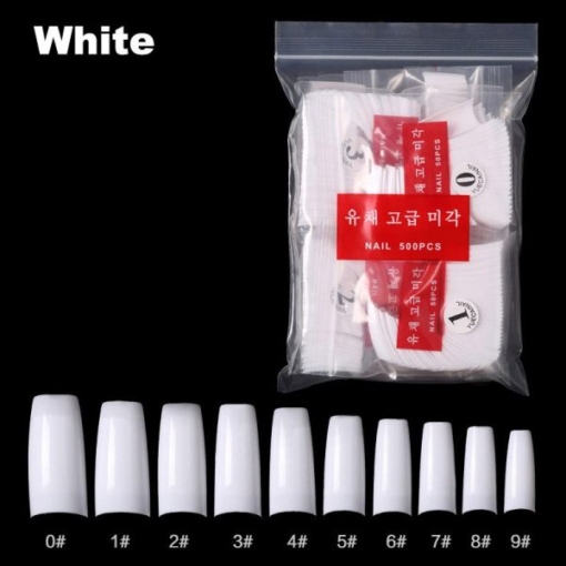 White 500pcs French Nail Tips in a Bag